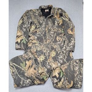 Mossy Oak Coveralls Bibs XL Insulated Flintlock Camo Hunting Outdoors *Flaws*